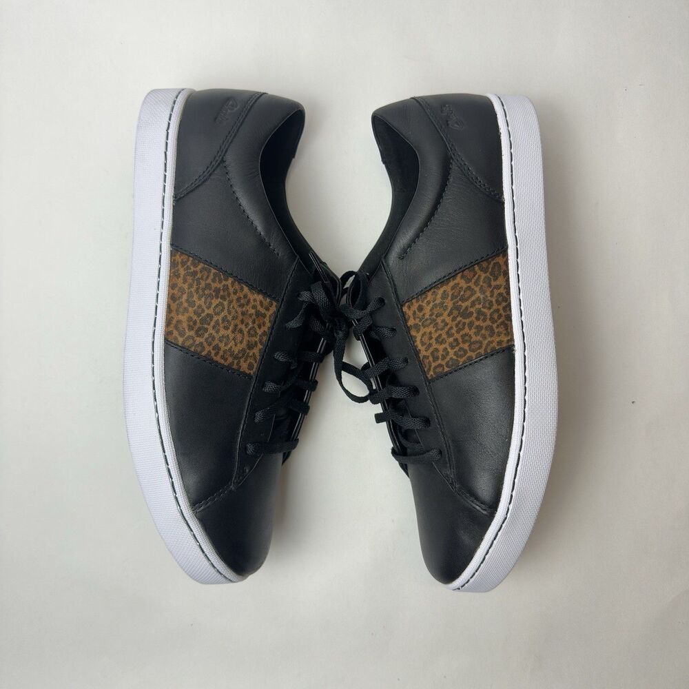 Clarks Collection Pawley Rilee Sneakers Shoes Leopard Black Leather Women' 11W - Picture 7 of 12